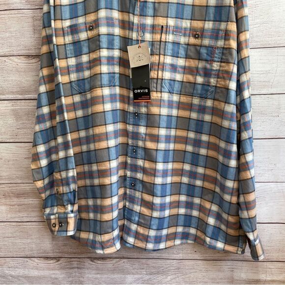 NEW WITH TAGS ORVIS FLAT CREEK PLAID FLANNEL SHIRT - Picture 3 of 8